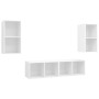 Muebles de salón de pared 4 piezas madera de ingeniería blanco de vidaXL, Muebles TV - Ref: Foro24-3079871, Precio: 133,48 €,...