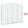 Gabionenkörbe 13 Stück Bogenform Eisen 200x30x160/180 cm von vidaXL, Töpfe und Pflanzgefäße - Ref: Foro24-3145504, Preis: 1,0...