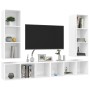 Wall-mounted living room furniture 4 pieces white and Sonoma oak by vidaXL, TV Furniture - Ref: Foro24-3079886, Price: 188,92...