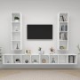 Wall-mounted living room furniture 4 pieces white and Sonoma oak by vidaXL, TV Furniture - Ref: Foro24-3079895, Price: 255,82...