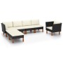 Set muebles de jardín 7 pzas ratán sintético eucalipto negro de vidaXL, Conjuntos de jardín - Ref: Foro24-3082081, Precio: 43...