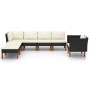 Set muebles de jardín 7 pzas ratán sintético eucalipto negro de vidaXL, Conjuntos de jardín - Ref: Foro24-3082081, Precio: 43...