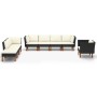 Set muebles de jardín 9 pzas ratán sintético eucalipto negro de vidaXL, Conjuntos de jardín - Ref: Foro24-3082087, Precio: 55...