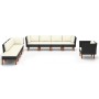 Set muebles de jardín 10 pzas ratán sintético eucalipto negro de vidaXL, Conjuntos de jardín - Ref: Foro24-3082089, Precio: 6...