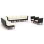 Set muebles de jardín 10 pzas ratán sintético eucalipto negro de vidaXL, Conjuntos de jardín - Ref: Foro24-3082091, Precio: 7...