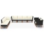 Set muebles de jardín 10 pzas ratán sintético eucalipto negro de vidaXL, Conjuntos de jardín - Ref: Foro24-3082091, Precio: 7...