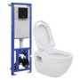 Wall-mounted toilet with ceramic hidden high cistern by vidaXL, Bathrooms - Ref: Foro24-3082092, Price: 309,35 €, Discount: %