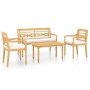 4-piece garden furniture set with solid teak wood cushions by vidaXL, Garden sets - Ref: Foro24-3087052, Price: 549,42 €, Dis...