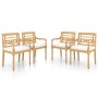 Batavia chairs with cushions 4 units solid teak wood by vidaXL, Garden chairs - Ref: Foro24-3087054, Price: 525,93 €, Discoun...