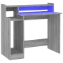 Desk with LED lights, gray Sonoma plywood, 97x45x90 cm by vidaXL, Desks - Ref: Foro24-820476, Price: 68,81 €, Discount: %