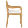 Batavia chairs with cushions 4 units solid teak wood by vidaXL, Garden chairs - Ref: Foro24-3087054, Price: 525,93 €, Discoun...