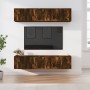 TV furniture set 6 pieces smoked oak plywood by vidaXL, TV Furniture - Ref: Foro24-3188659, Price: 218,57 €, Discount: %