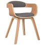 Curved wood and light gray fabric dining chair by vidaXL, dining chairs - Ref: Foro24-3092375, Price: 158,99 €, Discount: %