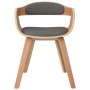 Curved wood and light gray fabric dining chair by vidaXL, dining chairs - Ref: Foro24-3092375, Price: 158,99 €, Discount: %