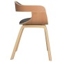 Curved wood and light gray fabric dining chair by vidaXL, dining chairs - Ref: Foro24-3092375, Price: 158,99 €, Discount: %