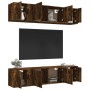 TV furniture set 6 pieces smoked oak plywood by vidaXL, TV Furniture - Ref: Foro24-3188659, Price: 210,99 €, Discount: %