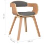 Curved wood and light gray fabric dining chair by vidaXL, dining chairs - Ref: Foro24-3092375, Price: 158,99 €, Discount: %