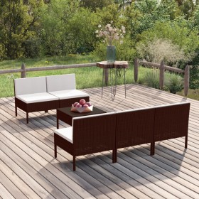 6-piece garden furniture set and brown synthetic rattan cushions by vidaXL, Garden sets - Ref: Foro24-3094319, Price: 357,46 ...