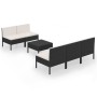 Set de muebles de jardín 6 pzas y cojines ratán sintético negro de vidaXL, Conjuntos de jardín - Ref: Foro24-3094320, Precio:...