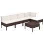 Set muebles de jardín 6 pzas y cojines ratán sintético marrón de vidaXL, Conjuntos de jardín - Ref: Foro24-3094371, Precio: 3...