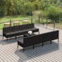 Garden furniture set 9 pieces black synthetic rattan cushions by vidaXL, Garden sets - Ref: Foro24-3094333, Price: 548,78 €, ...