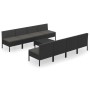 Set de muebles de jardín 9 pzas cojines ratán sintético negro de vidaXL, Conjuntos de jardín - Ref: Foro24-3094333, Precio: 5...