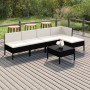 6-teiliges Gartenmöbel-Set und schwarze Kissen aus synthetischem Rattan von vidaXL, Gartensets - Ref: Foro24-3094372, Preis: ...