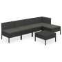 Set de muebles de jardín 6 pzas y cojines ratán sintético negro de vidaXL, Conjuntos de jardín - Ref: Foro24-3094373, Precio:...