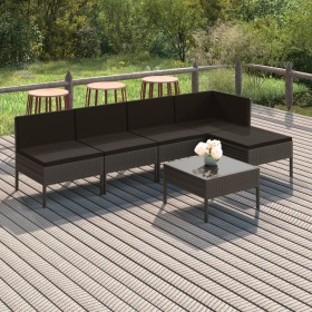 Set mit 6 Gartenmöbeln und Kissen synthetisches Rattangrau von vidaXL, Gartensets - Ref: Foro24-3094374, Preis: 360,04 €, Rab...