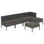 Set de muebles de jardín 6 pzas y cojines ratán sintético gris de vidaXL, Conjuntos de jardín - Ref: Foro24-3094374, Precio: ...