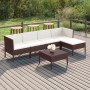 Garden furniture set 6 pieces with brown synthetic rattan cushions by vidaXL, Garden sets - Ref: Foro24-3094383, Price: 453,0...