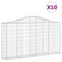 Gabion baskets 10 pcs iron arch shape 200x30x100/120 cm by vidaXL, Pots and planters - Ref: Foro24-3145438, Price: 790,49 €, ...