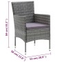 3-piece garden furniture set with gray synthetic rattan cushions by vidaXL, Garden sets - Ref: Foro24-3094979, Price: 269,99 ...