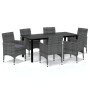 Garden dining set 7 pieces and gray synthetic rattan cushions by vidaXL, Garden sets - Ref: Foro24-3094983, Price: 599,99 €, ...