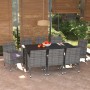 9-teiliges Gartenmöbel-Set mit grauen synthetischen Rattankissen von vidaXL, Gartensets - Ref: Foro24-3094984, Preis: 742,99 ...