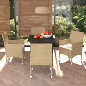 5-piece garden furniture set with beige synthetic rattan cushions by vidaXL, Garden sets - Ref: Foro24-3094986, Price: 373,77...