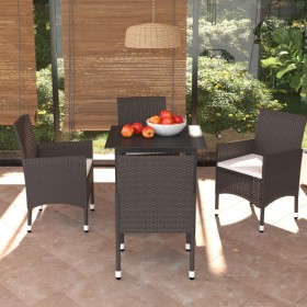 5-piece garden furniture set with brown synthetic rattan cushions by vidaXL, Garden sets - Ref: Foro24-3094992, Price: 371,31...