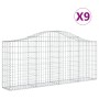 Gabion baskets 9 pcs arch shape iron 200x30x80/100 cm by vidaXL, Pots and planters - Ref: Foro24-3145416, Price: 618,62 €, Di...