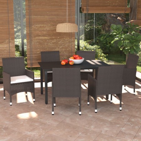 Gartenmöbel-Set mit Kissen 7-tlg synthetisches Rattan braun von vidaXL, Gartensets - Ref: Foro24-3094994, Preis: 530,77 €, Ra...