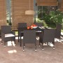 Set muebles de jardín con cojines 7 pzas ratán sintético marrón de vidaXL, Conjuntos de jardín - Ref: Foro24-3094994, Precio:...