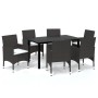 Set muebles de jardín con cojines 7 pzas ratán sintético marrón de vidaXL, Conjuntos de jardín - Ref: Foro24-3094994, Precio:...