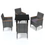 Juego muebles jardín 5 pzas con cojines ratán sintético gris de vidaXL, Conjuntos de jardín - Ref: Foro24-3095004, Precio: 38...