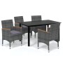 Juego muebles jardín 5 pzas con cojines ratán sintético gris de vidaXL, Conjuntos de jardín - Ref: Foro24-3095005, Precio: 45...