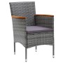 Set de muebles jardín 7 pzas con cojines ratán sintético gris de vidaXL, Conjuntos de jardín - Ref: Foro24-3095007, Precio: 5...