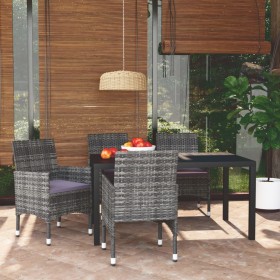 Juego muebles jardín 5 pzas con cojines ratán sintético gris de vidaXL, Conjuntos de jardín - Ref: Foro24-3095023, Precio: 46...