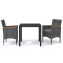 3-piece garden furniture set with gray synthetic rattan cushions by vidaXL, Garden sets - Ref: Foro24-3095027, Price: 289,24 ...