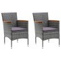 3-piece garden furniture set with gray synthetic rattan cushions by vidaXL, Garden sets - Ref: Foro24-3095027, Price: 289,24 ...