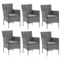 Set de muebles jardín 7 pzas con cojines ratán sintético gris de vidaXL, Conjuntos de jardín - Ref: Foro24-3095024, Precio: 5...