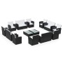 Set muebles de jardín 16 piezas y cojines ratán sintético negro de vidaXL, Conjuntos de jardín - Ref: Foro24-3095942, Precio:...