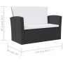 Set muebles de jardín 16 piezas y cojines ratán sintético negro de vidaXL, Conjuntos de jardín - Ref: Foro24-3095942, Precio:...